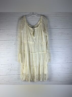 Fashion on the run bohemian ivory lace dress size M